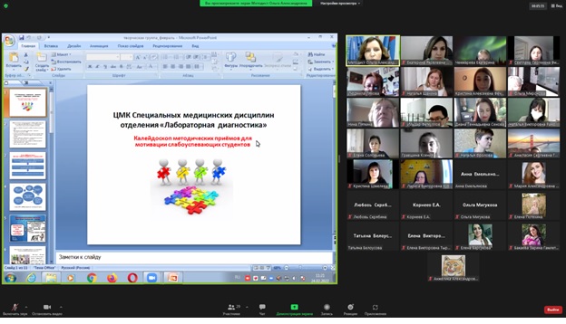 Заседание творческой группы преподавателей «Организация работы со слабомотивированными студентами, испытывающими трудности в освоении образовательных программ»