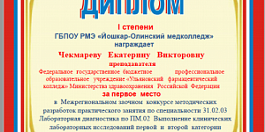 Преподаватель колледжа  –  победитель профессионального конкурса